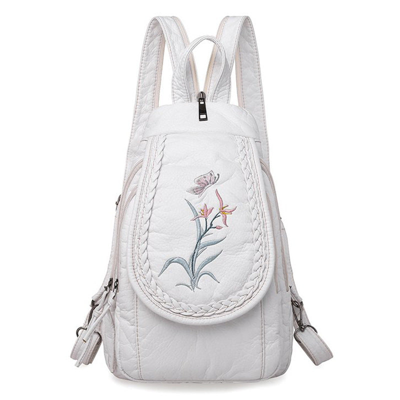 Wholesale PU Embroidery Flower Multifunctional Chest Bag Backpack